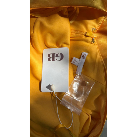 GB Yellow Satin Dress, size 3 - Picture 4 of 6